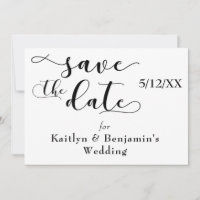 "Save the Date" Schwarze Typografie mit "Liebe" au