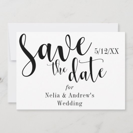 "Save the Date" Schwarze Typografie Moderner Schri Save The Date (Vorderseite)