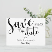 "Save the Date" Schwarze Typografie Moderner Schri Save The Date (Stehend Vorderseite)
