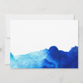 "Save the Date" Schwarze Typografie und blaue Wass Save The Date (Rückseite)