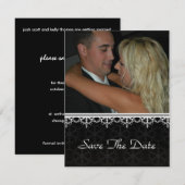 Save the Date - Schwarzer Ziergeist Einladung (Vorne/Hinten)