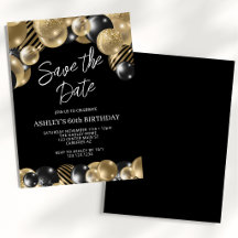 Save the Date Schwarzes Gold 50. Geburtstag