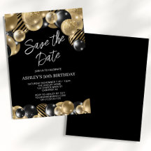 Save the Date Schwarzes Gold 50. Geburtstag