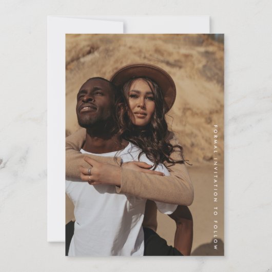 Save the Date Schwarzweiß-Foto-Karte Einladung (Rückseite)