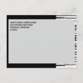 Save the Date Schwarzweiß-Streifen Postkarte (Rückseite)