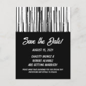 Save the Date Schwarzweiß-Streifen Postkarte (Vorderseite)