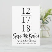 Save the Date Schwarzweiß-Weiß-Schrift (Stehend Vorderseite)