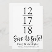 Save the Date Schwarzweiß-Weiß-Schrift (Vorne/Hinten)