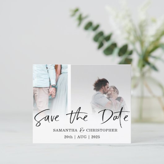 Save the Date Schwarzweißfoto-Vorlage (Stehend Vorderseite)