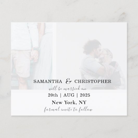 Save the Date Schwarzweißfoto-Vorlage (Rückseite)