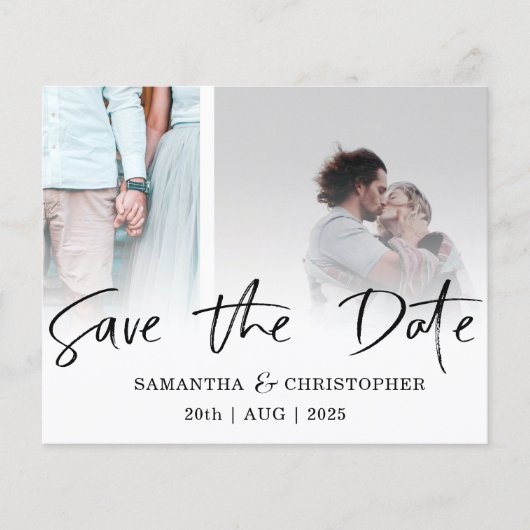 Save the Date Schwarzweißfoto-Vorlage (Vorderseite)