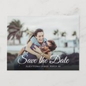 Save the Date Script Foto Modern Simple Ankündigungspostkarte (Vorderseite)