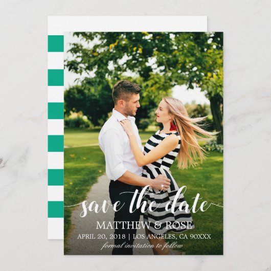 Save the Date-Script-Fotokarte Save The Date (Vorne/Hinten)