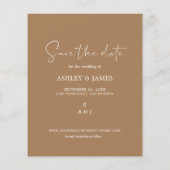 Save the Date Script Gold Caramel Flyer (Hinten)