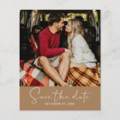 Save the Date Script Gold Caramel Flyer (Vorne)
