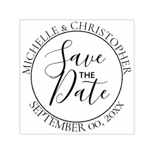 Save the Date Script Hochzeitsrunde minimalistisch Permastempel