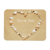 Save the Date Seashell Heart Flexible Magnet (Horizontal)