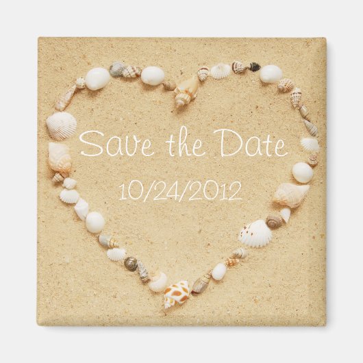 Save the Date Seashell Heart Magnet (Vorne)