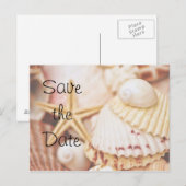 Save the Date Seashell Postcard Ankündigungspostkarte (Vorne/Hinten)