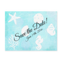 Save the Date Seashell Seashide Themed Wedding