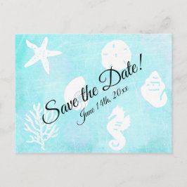 Save the Date Seashell Seashide Themed Wedding Postkarte
