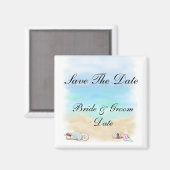 Save the Date Seashells Beach Wedding Magnete Magnet (Vorderseite/Rückseite)