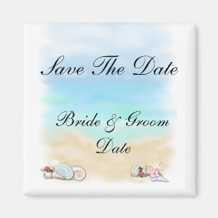 Save the Date Seashells Beach Wedding Magnete Magnet