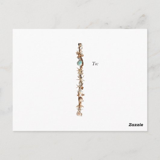 Save the Date Seashells Pearls Starfish Beach Postkarte (Rückseite)