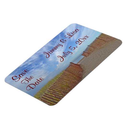 Save the Date Seashore Theme Magnet (Linke Seite)