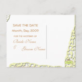 Save the Date Seestern + Sand Ankündigungspostkarte (Rückseite)