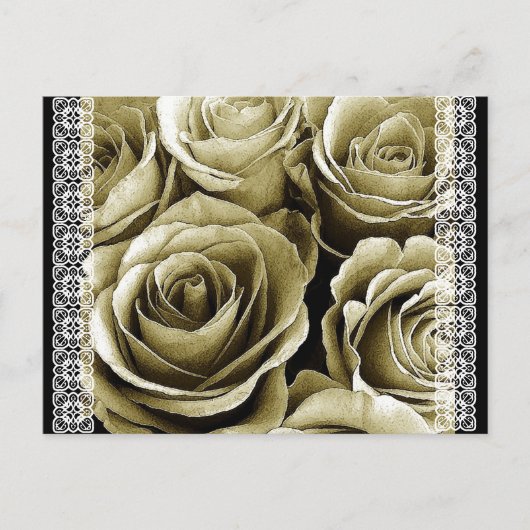 Save the Date SEPIA-Rose nach Postkarte (Vorderseite)