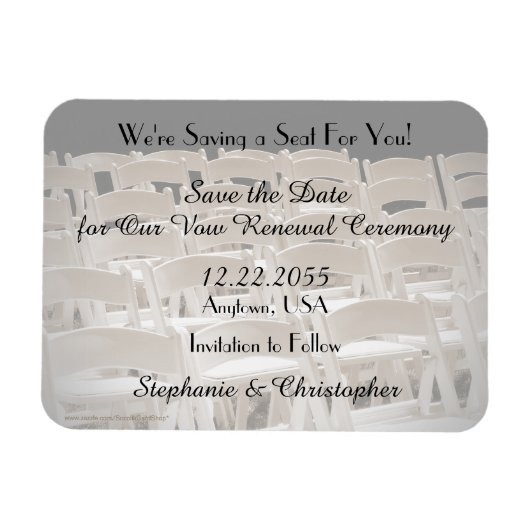 Save the Date Sepia Vow Renewal Chairs Magnet (Horizontal)