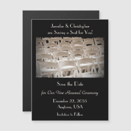 Save the Date Sepia Vow Renewal Chairs Magnet