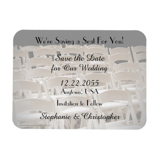 Save the Date Sepia Wedding Chairs Magnet (Horizontal)