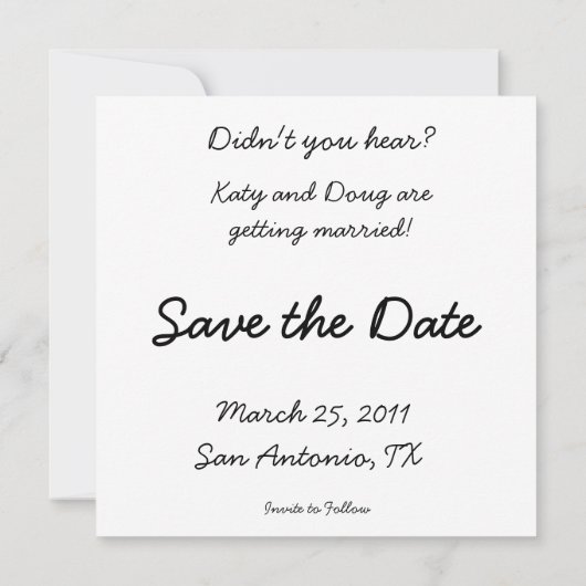 Save the Date signieren Einladung (Rückseite)