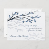 Save the Date - Silhouette der Baumstruktur Postka Ankündigungspostkarte (Vorne/Hinten)