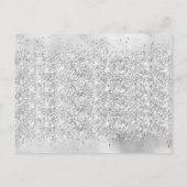 Save the Date Silver Balloons Glitzer Ankündigungspostkarte (Rückseite)