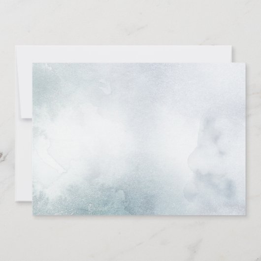 Save The Date | Silver Blue Winter Wonderland (Rückseite)