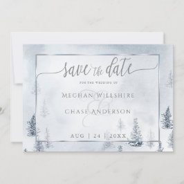 Save The Date | Silver Blue Winter Wonderland