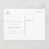 SAVE THE DATE Silver Confetti Wedding Verlobung Ankündigungspostkarte (Rückseite)