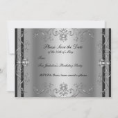 Save the Date Silver Elegante Einladung (Rückseite)