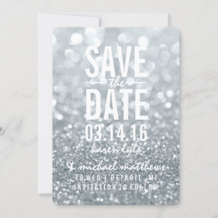 Save The Date Silver Glit Fab