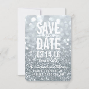 Save The Date   Silver Glit Fab