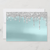 Save the Date Silver Gray Blue Spark Tropfens Aqua (Rückseite)