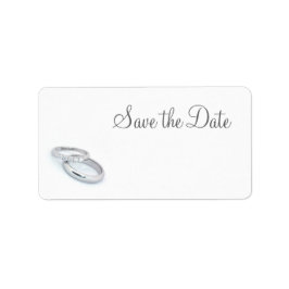 Save the Date/Silver Wedding Bands Adressaufkleber
