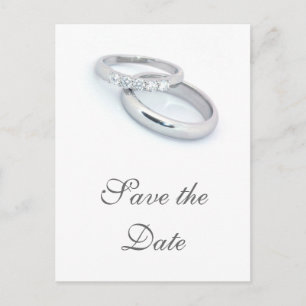 Save the Date/Silver Wedding Bands Ankündigungspostkarte