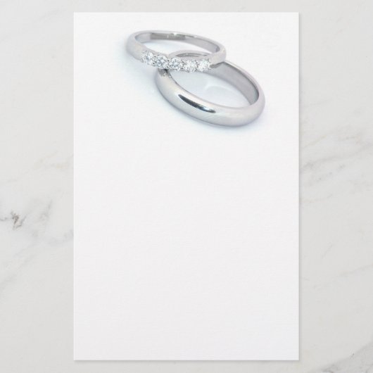 Save the Date/Silver Wedding Bands Briefpapier (Vorderseite)