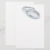 Save the Date/Silver Wedding Bands Briefpapier (Vorne/Hinten)