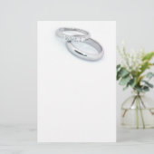 Save the Date/Silver Wedding Bands Briefpapier (Stehend Vorderseite)