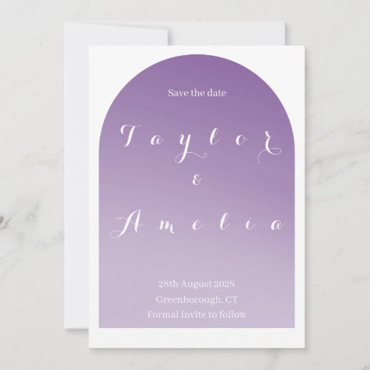 Save the Date Simple Boho Arch Lila Lilac (Vorderseite)